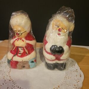 Vintage Robert Allen Wax Candles Mr. & Mrs. Claus